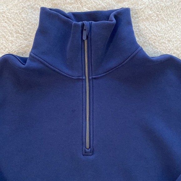 ❤️ Lululemon Thick Fleece Half Zip Oversized Funnel Neck in Dark Blue Size XS/S - Picture 3 of 9